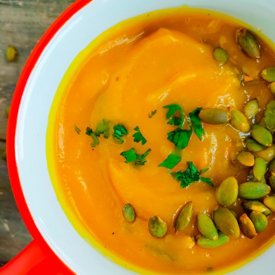 Whole roasted pumpkin soup-no cream