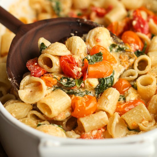 Baked Feta Pasta with Spinach