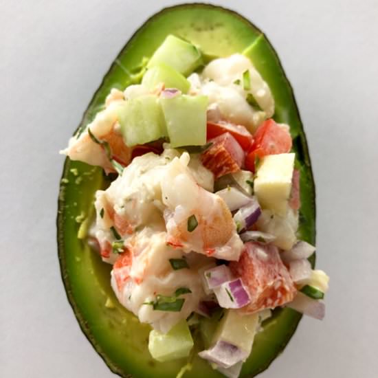 Shrimp Salad Stuffed Avocados