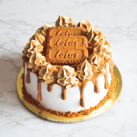 Eggless Biscoff Drip Cake