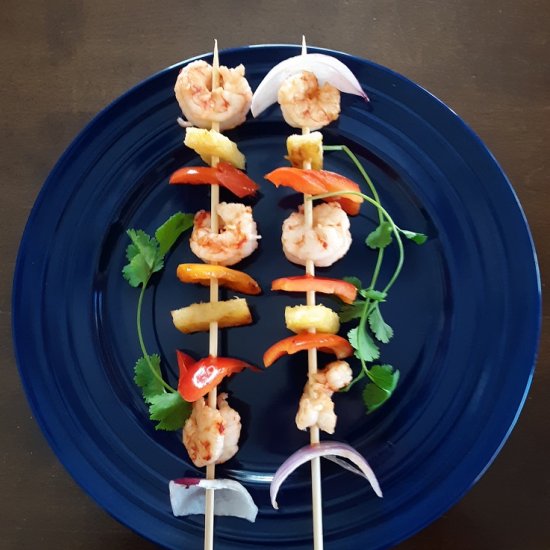 Easy Hawaiian Grilled Shrimp Kabobs