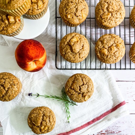 Lavender Cardamom Peach Muffins