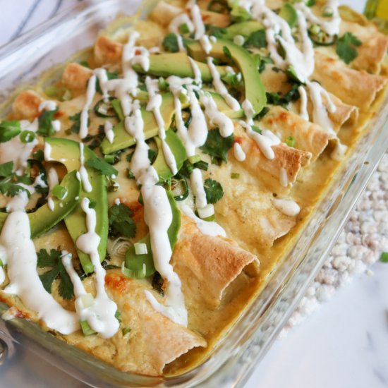 chicken enchiladas with white sauce