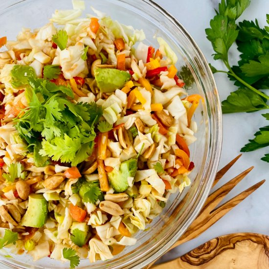 Asian Avocado Peanut Coleslaw