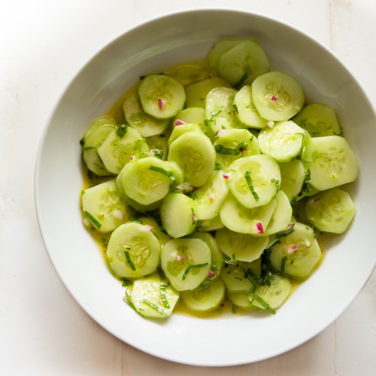 Sweet and Tangy Marinated Cucumbers