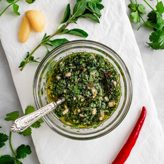 10 min Cilantro Chimichurri