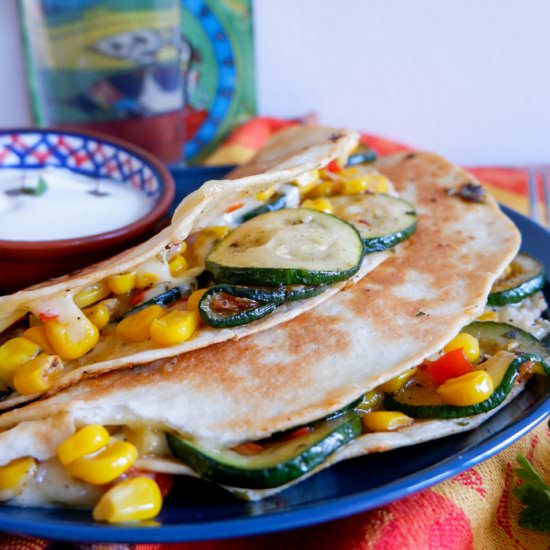 CORN AND ZUCCHINI QUESADILLAS