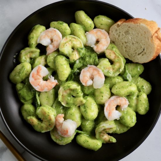 Creamy Pesto Gnocchi with Shrimp