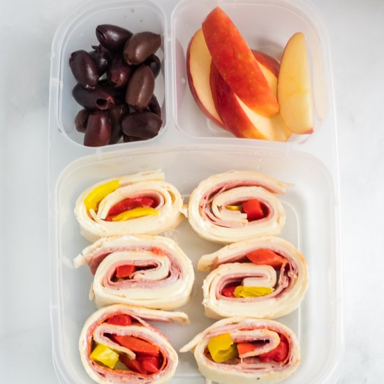 Italian Sub Roll Ups Lunch Box Idea