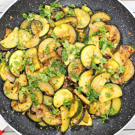 Garlic Onion Sauteed Zucchini