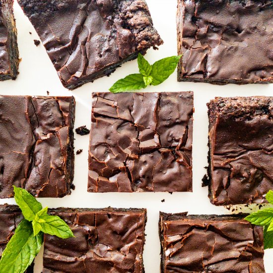 Fresh Mint & Zucchini Brownies