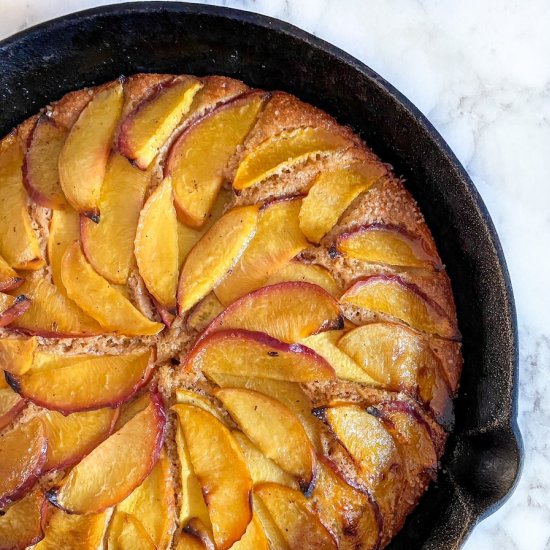 Brown Butter Cornmeal Peach Cake