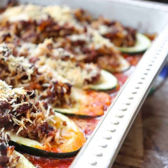 Rice Stuffed Zucchini Casserole