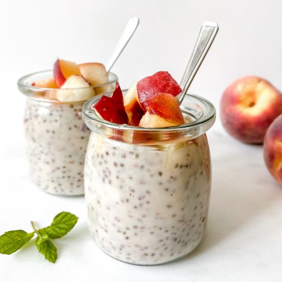 Peach and ginger chia pudding