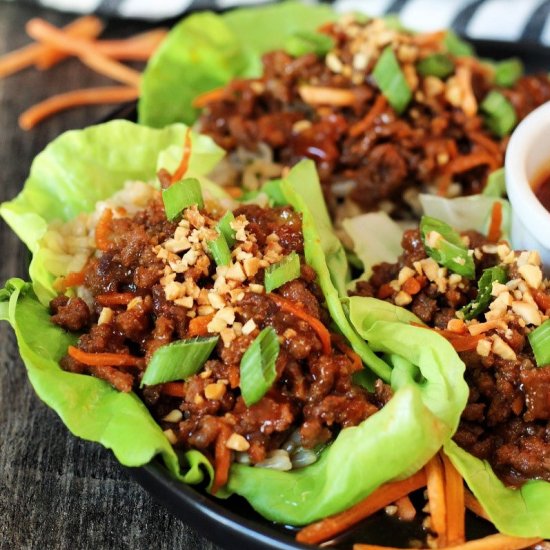 Korean Ground Beef Lettuce Wraps