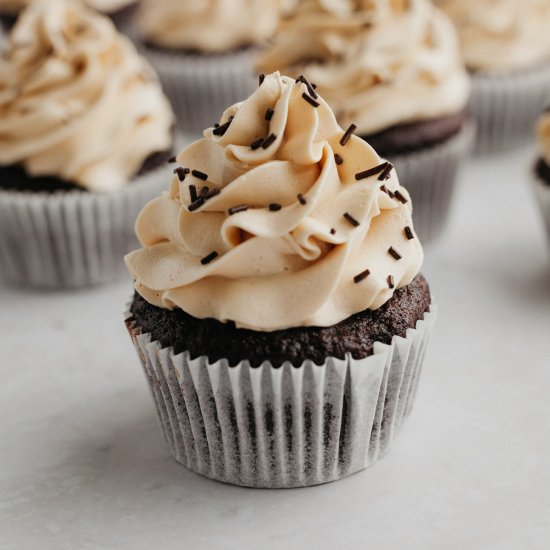 Mocha Cupcakes with Espresso Butter