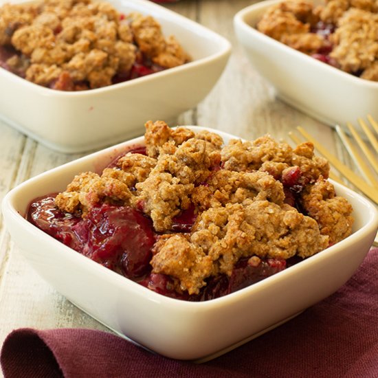 Baked Plum and Rye Cobbler