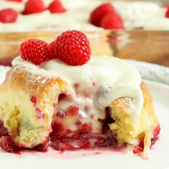 Raspberry Brioche Sweet Rolls