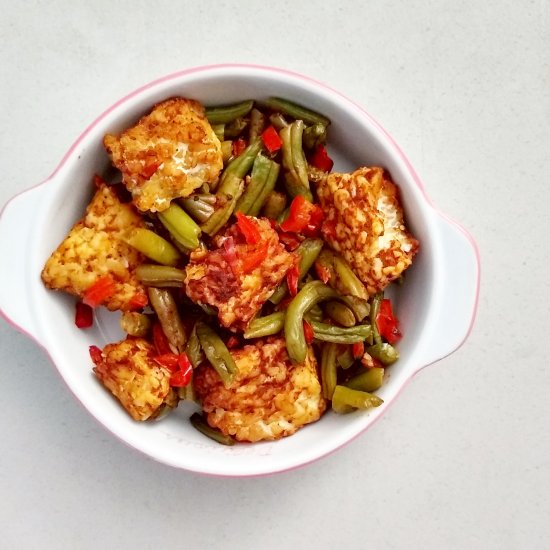 Baked Tempeh Green Beans