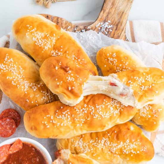 Pizza Stuffed Pretzel Logs