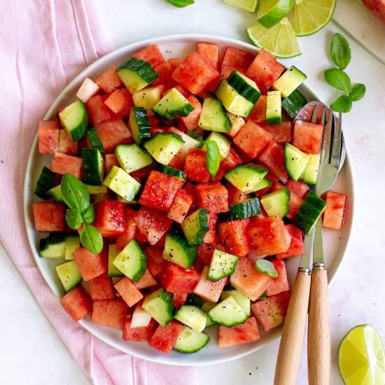 Watermelon Cucumber Salad