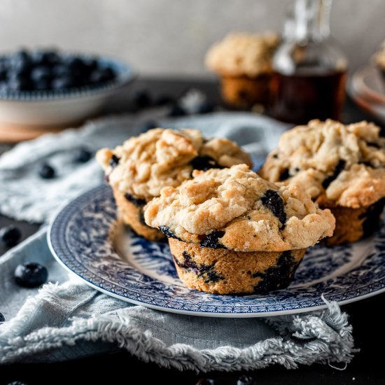 Maple Blueberry Streusel Muffins