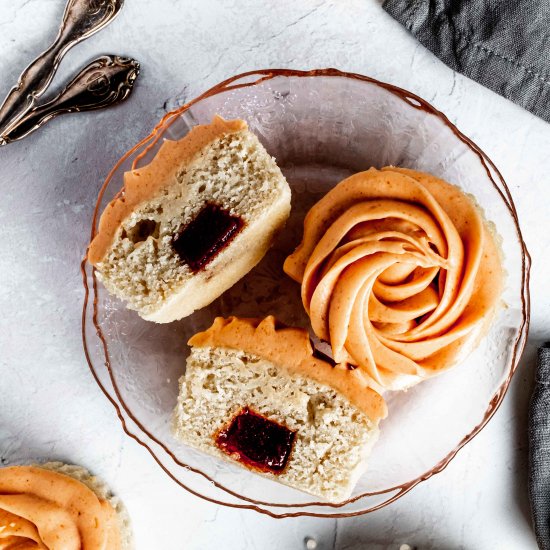 guava cupcakes + guava frosting