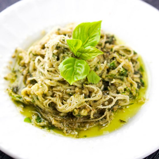 Turnip Noodles with Pesto Sauce