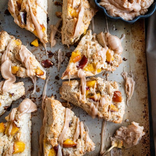 Brown Butter Glazed Peach Scones