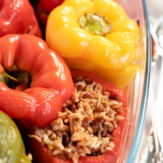 Vegan Lebanese Stuffed Capsicum