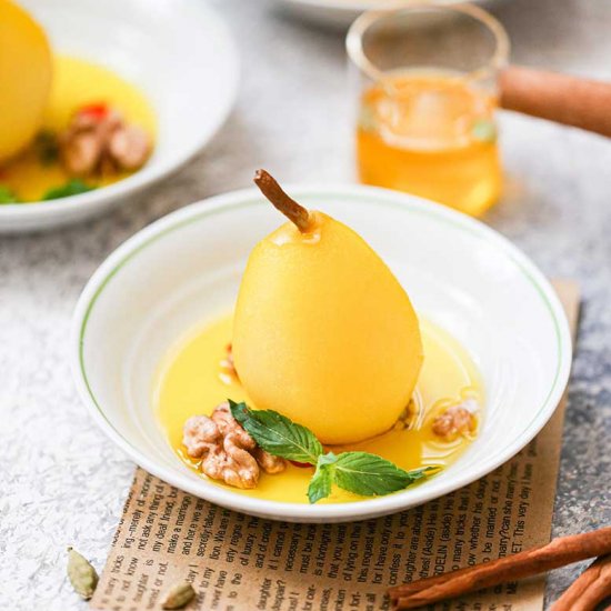 Saffron Poached Pears