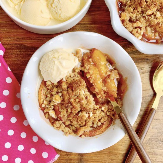 Peach Crisp with Pretzel Streusel