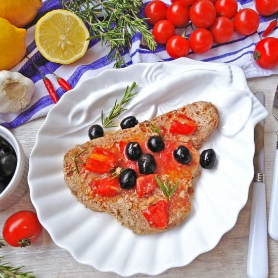 Mediterranean Cast iron tuna steak