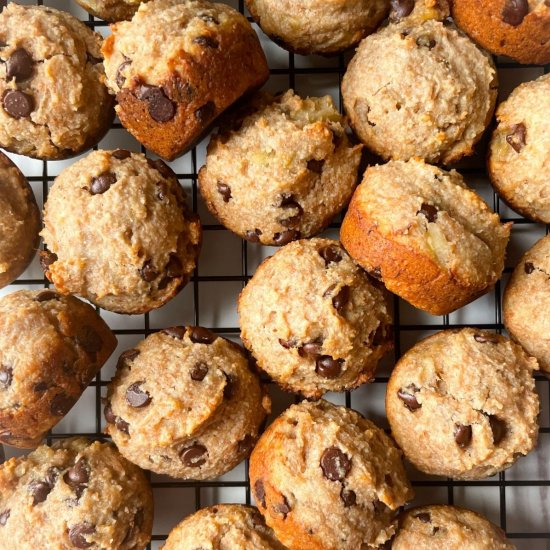 Healthy Mini Banana Muffins