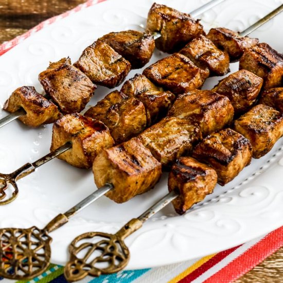 Chile Mustard Pork Kabobs