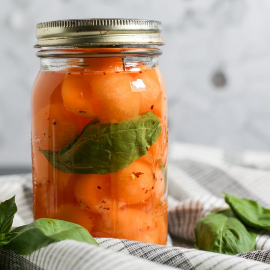 Sweet and Sour Pickled Cantaloupe