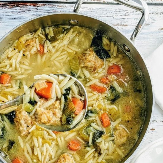 Italian Wedding Soup with Orzo