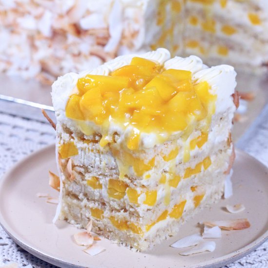 Coconut Mango Cream Cake