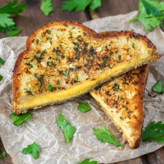 Garlic Bread Grilled Cheese