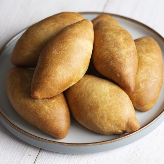 Russian baked piroshki with potatoe