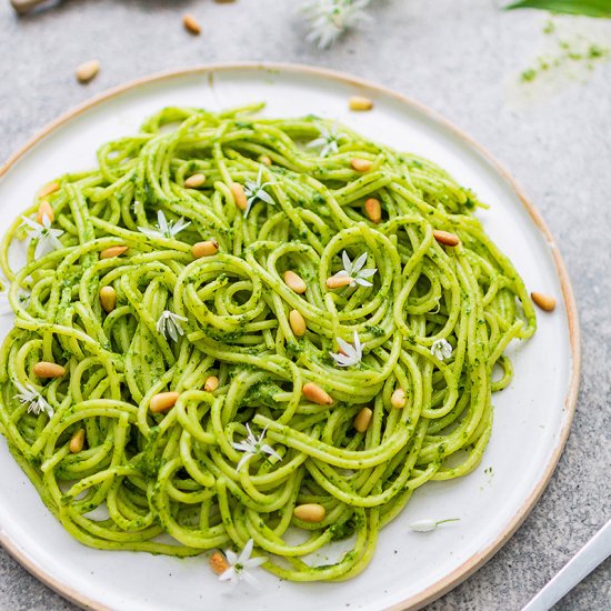 Wild garlic pasta