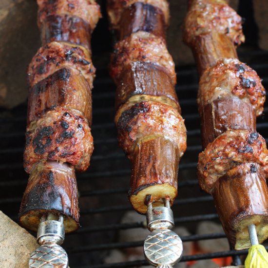 Turkish Lamb-Eggplant Kebabs