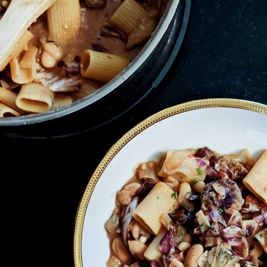 Pasta, Vegan Sausage & Radicchio