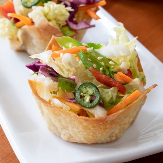 Thai Salad Wonton Cups