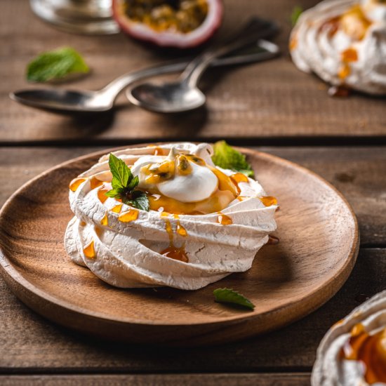 Passion Fruit Mini Pavlovas