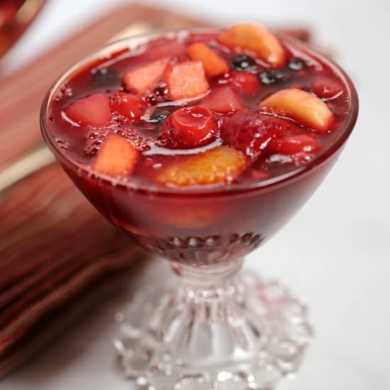 Cherry Jello Salad with Fruit