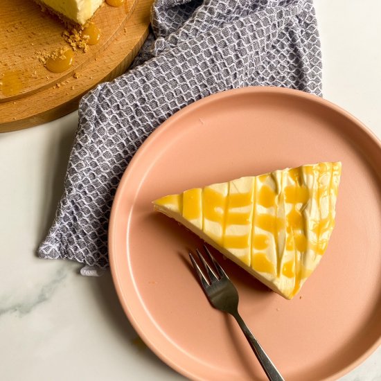 No-Bake Caramel Cheesecake