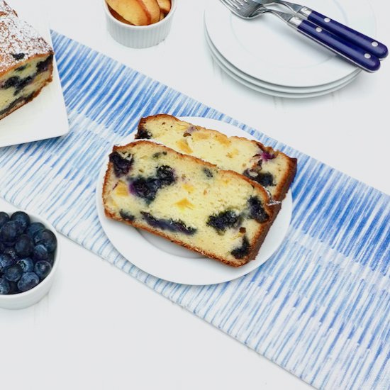 Blueberry Peach Ricotta Cake