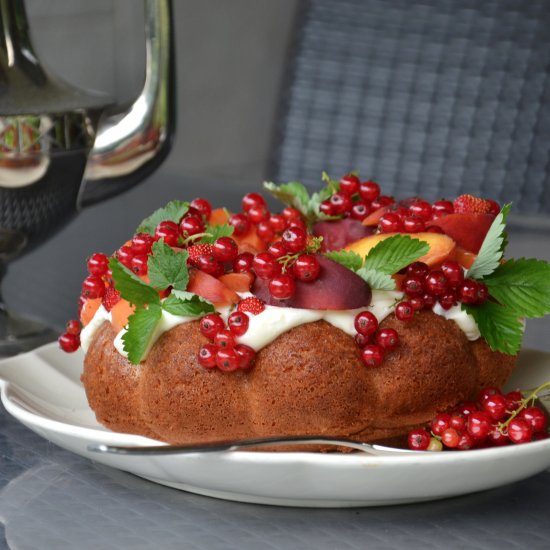 Lemon olive oil bundt with glaze