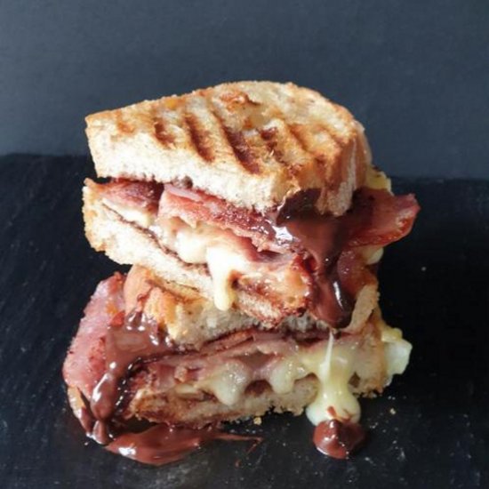 Brie, Bacon & Chocolate Sandwich